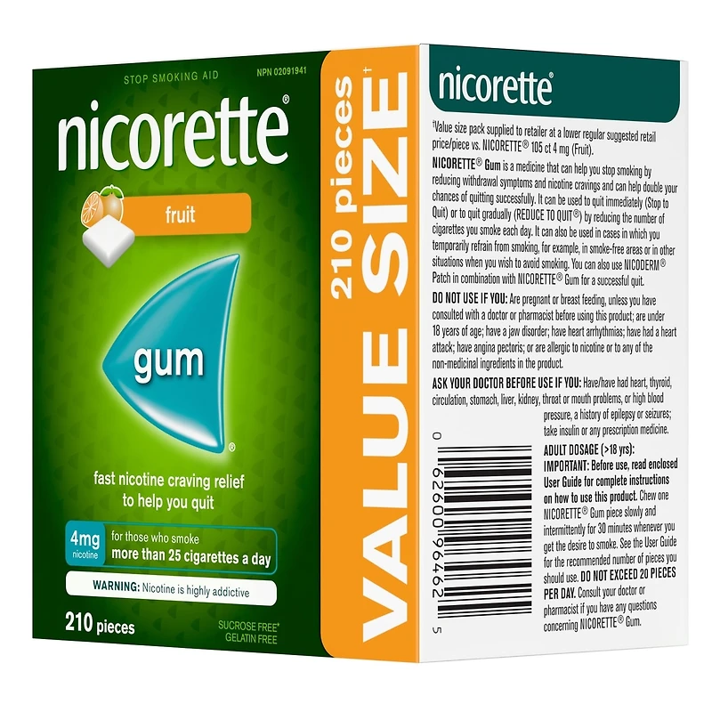 Nicotine Gum, 4 mg, Fresh Fruit