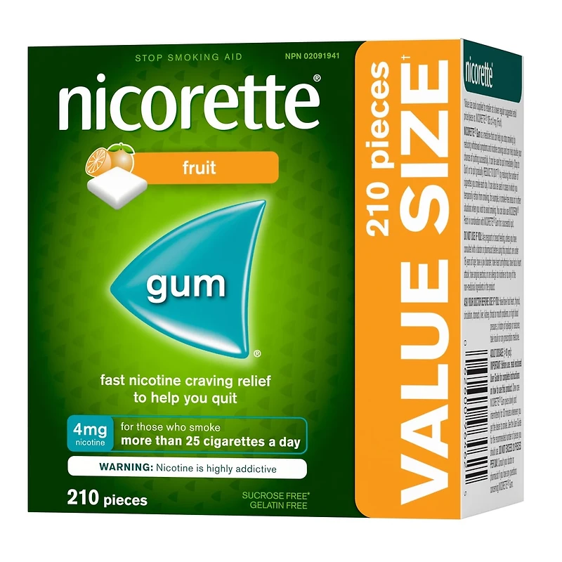 Nicotine Gum, 4 mg, Fresh Fruit