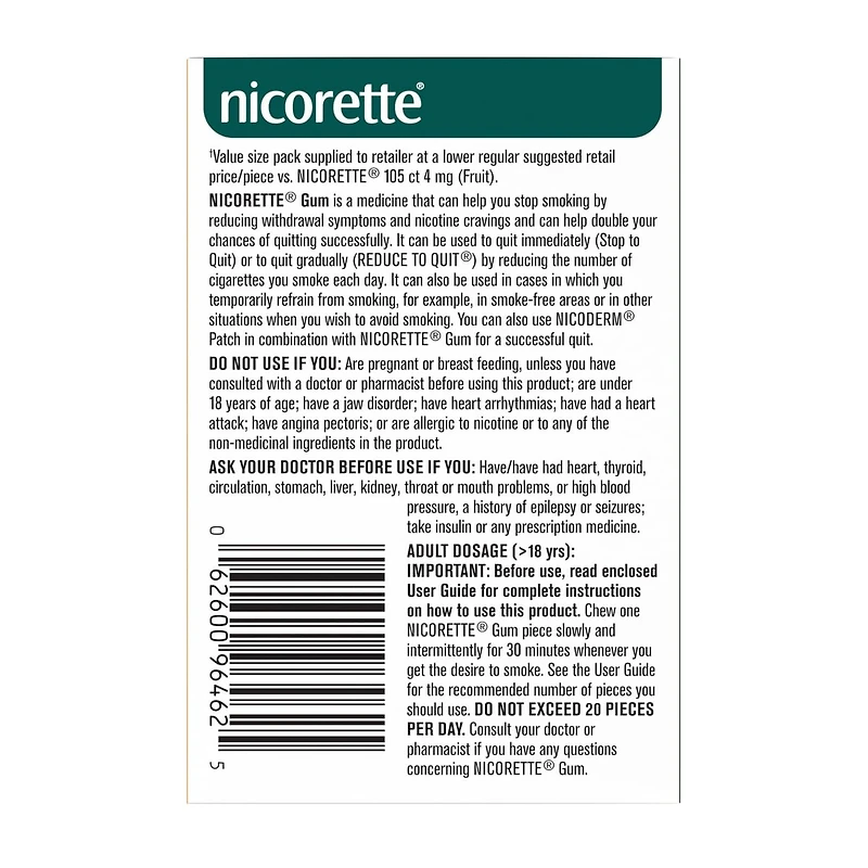 Nicotine Gum, 4 mg, Fresh Fruit