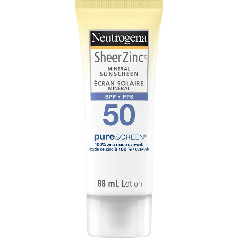 Body Sunscreen SPF 50, Sheer Zinc Mineral Sunscreen