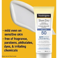 Body Sunscreen SPF 50, Sheer Zinc Mineral Sunscreen