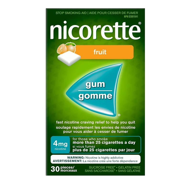 Nicotine Gum, 4 mg, Fresh Fruit