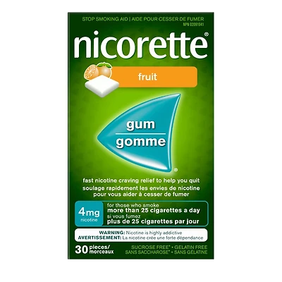 Nicotine Gum, 4 mg, Fresh Fruit