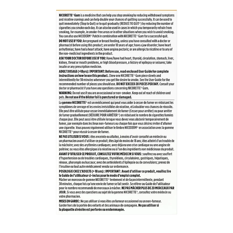 Nicotine Gum, 4 mg, Fresh Fruit