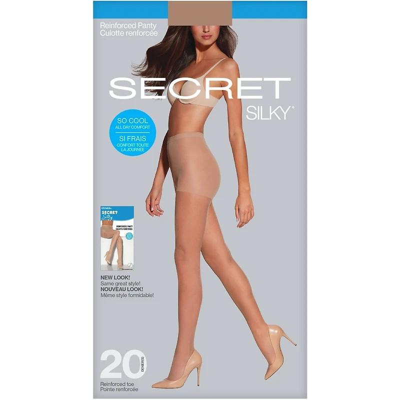 Sheer Reinforced Panty w/Reinforced Toe w/HeiQ - C