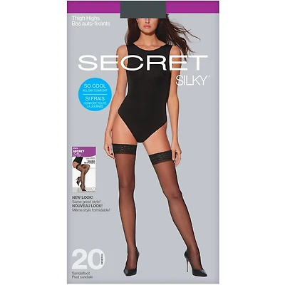 Sheer Thigh Highs w/Lace Band w/Sandalfoot w/HeiQ