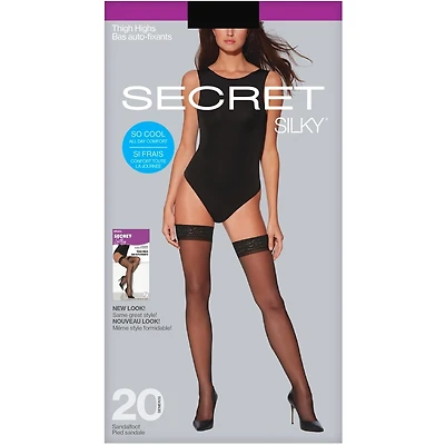 Sheer Thigh Highs w/Lace Band w/Sandalfoot w/HeiQ