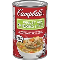 Soupe au poulet aux herbes et riz prête à déguster