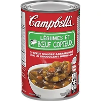 Soupe aux légumes et bœuf copieux prête à déguster