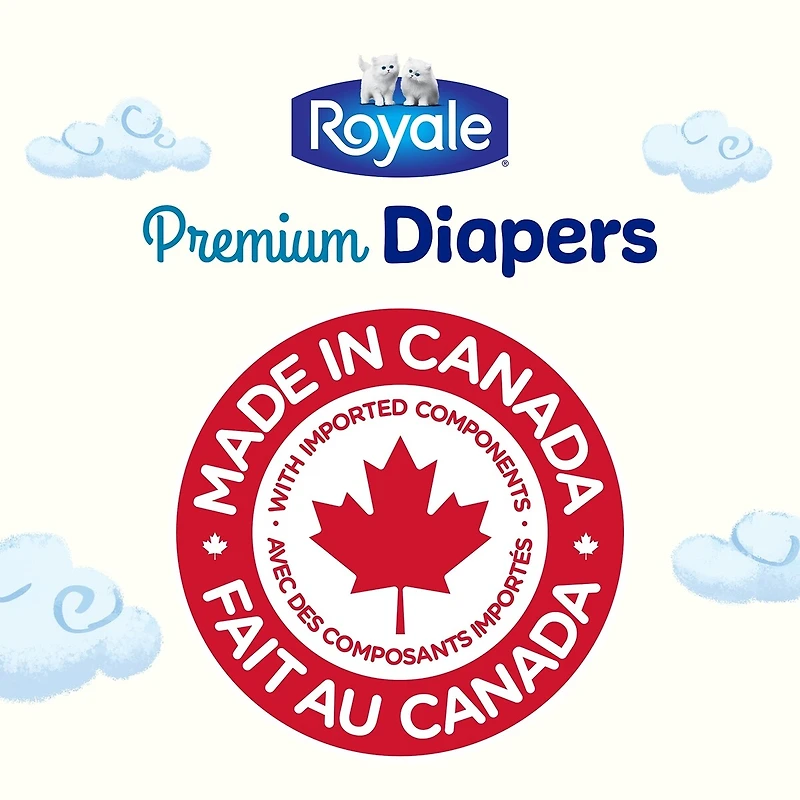 Royale Premium Diapers, Super Pack, Size Newborn - 84 Count, Disposable Baby Diapers