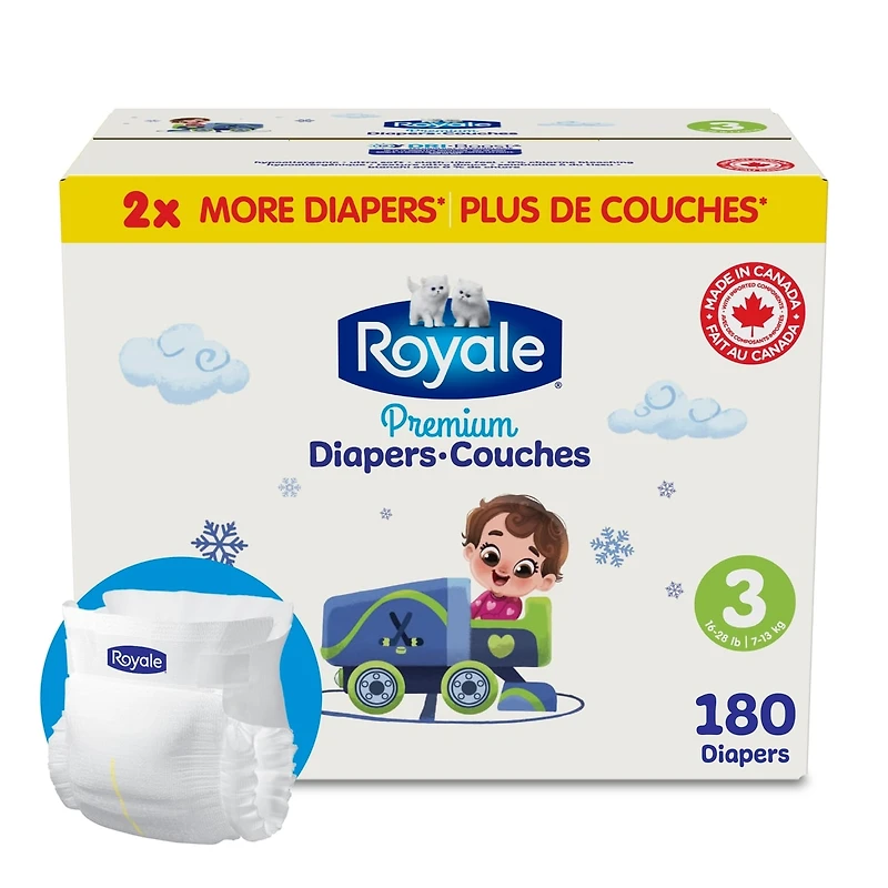 Couches Premium, Taille 3 - 180 couches, Couches jetables pour bébé