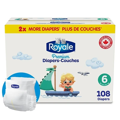 Couches Premium, Taille 6 - 108 couches, Couches jetables pour bébé