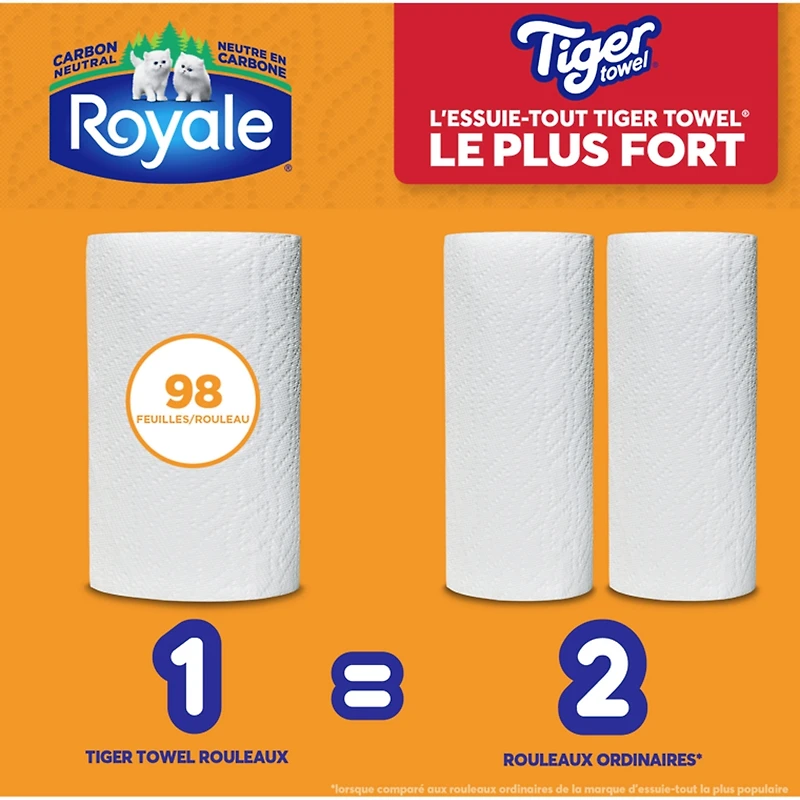 Rouleaux d'essuie-tout 2 épaisseurs