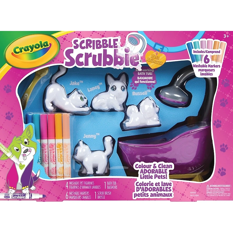 Ensemble de baignoire et d’animaux de compagnie Crayola Scribble Scrubbie