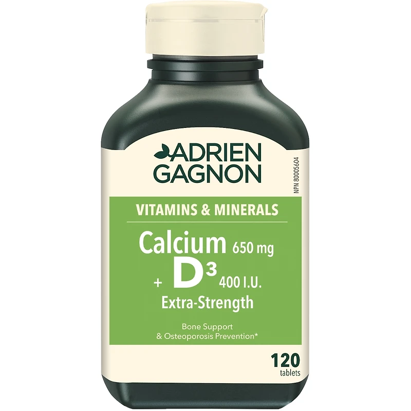 Calcium 650 mg avec Vitamine D 400 UI