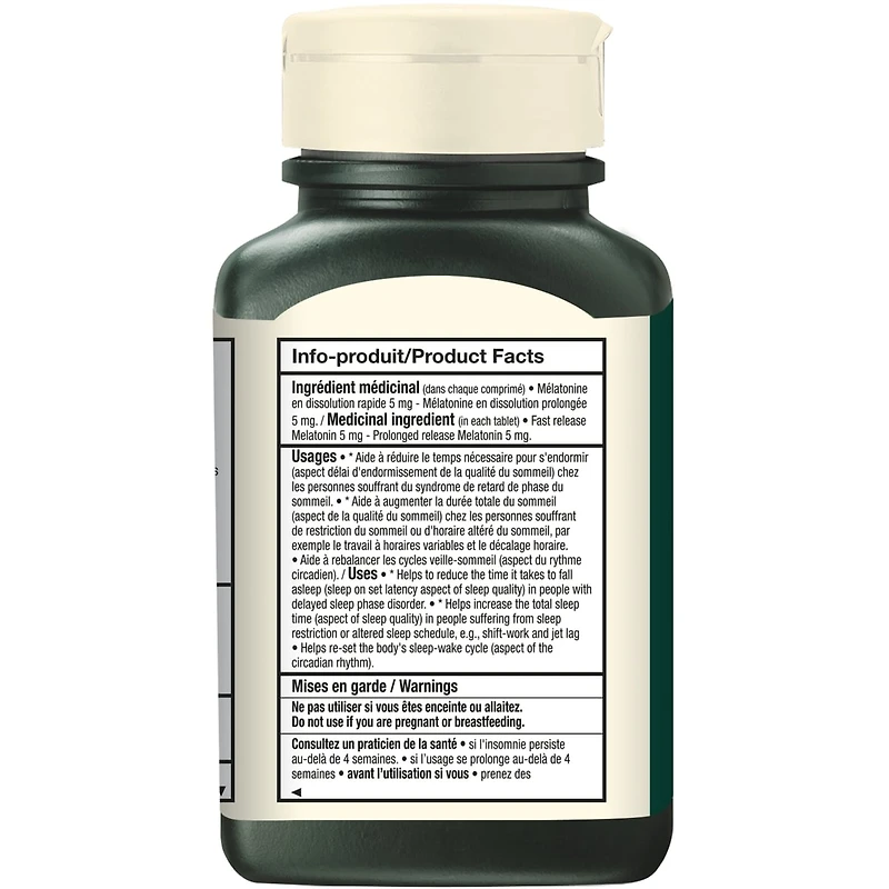 Mélatonine 10 mg Double Action Format Valeur