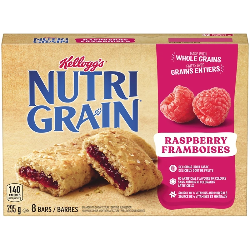 Barres de céréales Nutri-Grain Framboises, 8 barres