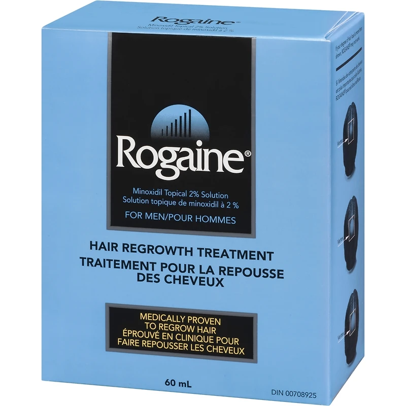 Rogaine pour hommes Solution de minoxidil à 2 % pour la repousse des cheveux
