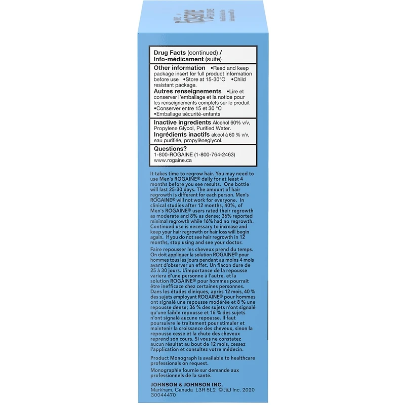 Rogaine pour hommes Solution de minoxidil à 2 % pour la repousse des cheveux