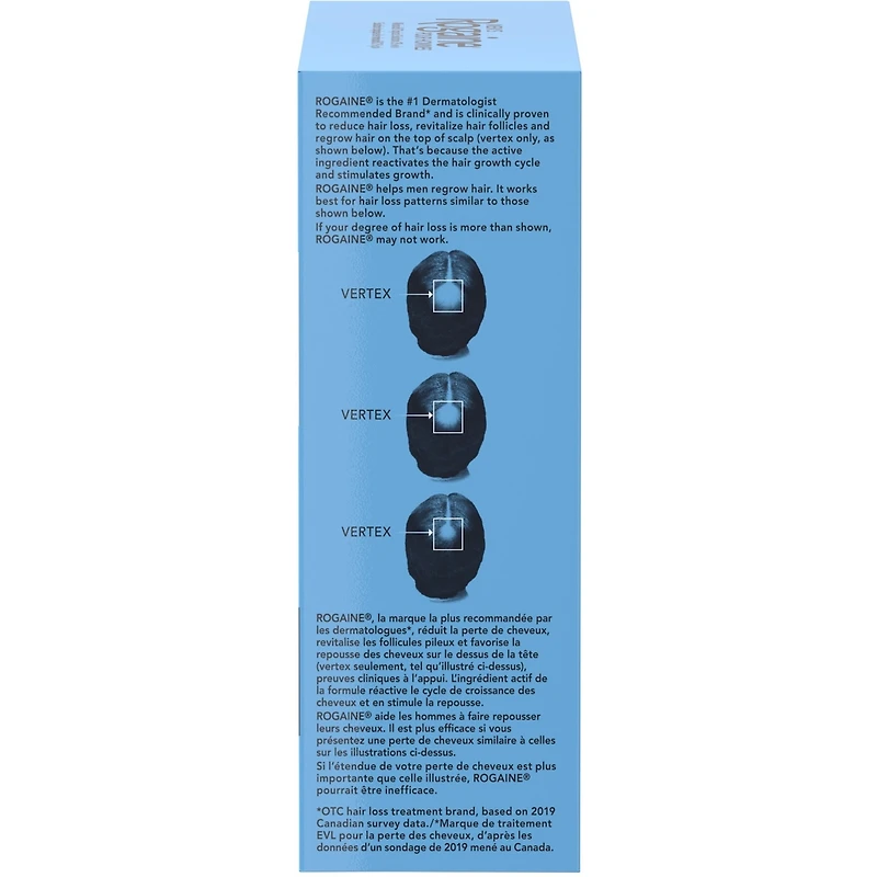 Rogaine pour hommes Solution de minoxidil à 2 % pour la repousse des cheveux