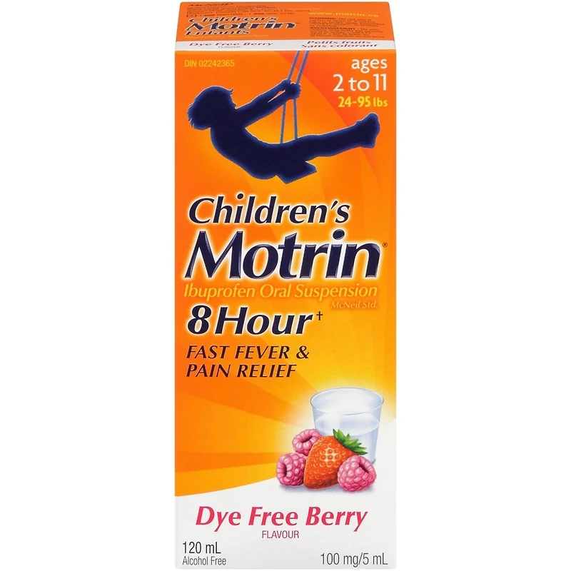 Suspension d'ibuprofène pour enfants, analgésique, saveur de petits fruits