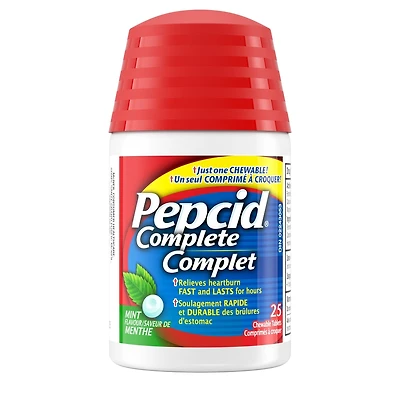 PEPCID AC Concentration maximale, saveur de menthe, 25 comprimés
