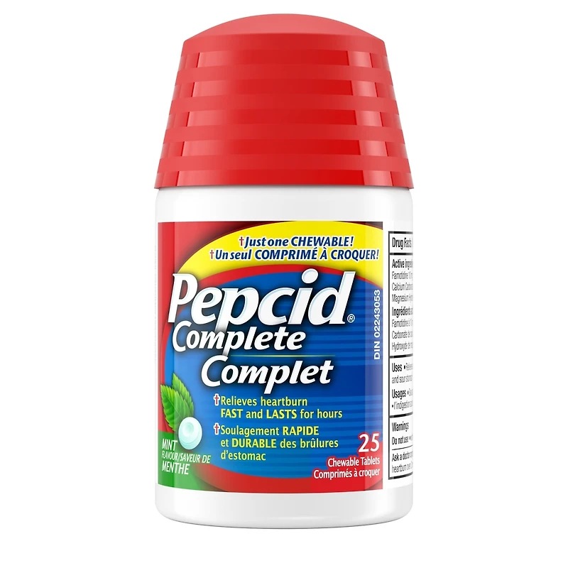 PEPCID Complete 25 Chewable Mint Tablets