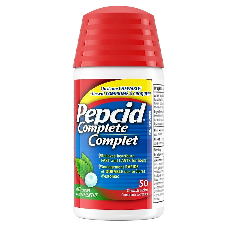Complete Chewable Mint tablets, Acid Reducer for Heartburn 50 ea