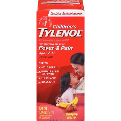 Children's Medicine, Fever & Pain, Banana Berry Liquid