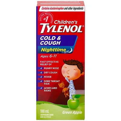 Children’s Medicine Cold & Cough, Nighttime, Green Apple