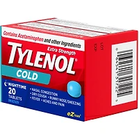 Acétaminophène à 500 mg, soulagement du rhume, nuit, extra fort