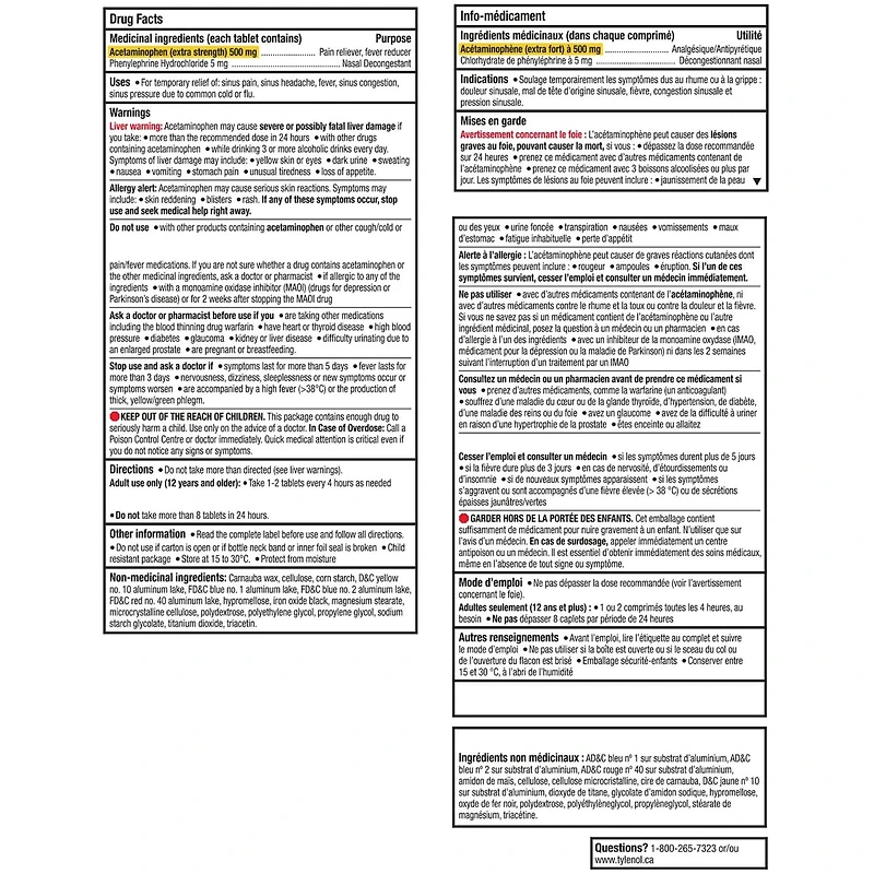 Soulagement des sinus, jour, extra fort, comprimés FaciliT