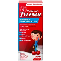 Suspension orale pour enfants, fièvre et mal de gorge, cerise