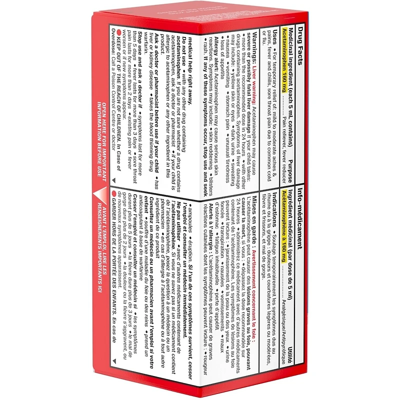 Children's Medicine Fever & Sore Throat Pain Liquid, Cherry