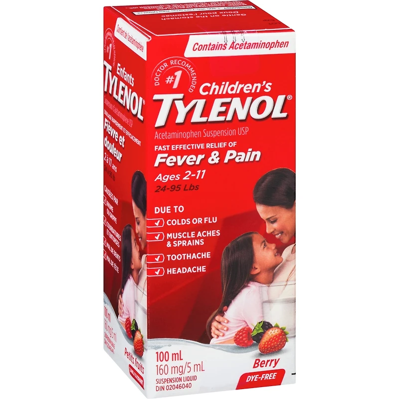 Children's Medicine, Fever & Pain, Dye-Free Berry Liquid