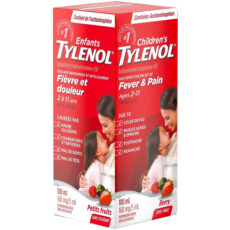 Children's Medicine, Fever & Pain, Dye-Free Berry Liquid