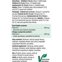 Comprimés à croquer de vitamine C à l’orange acidulée naturelle de , 500 mg