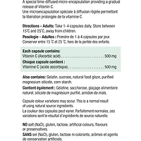Capsules à dégagement graduel de vitamine C 500 mg