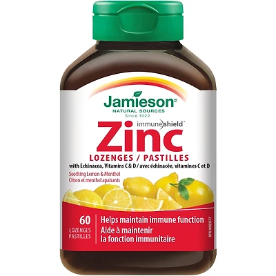 Zinc Lozenges with Echinacea, Vitamin C & D, Honey Lemon Flavour