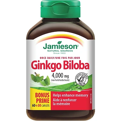 Ginkgo Biloba Caplets, 4,400 mg