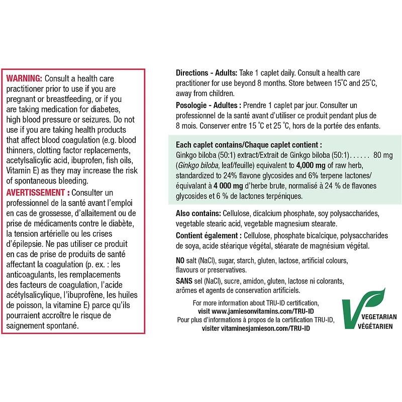 Ginkgo biloba 4 400 mg