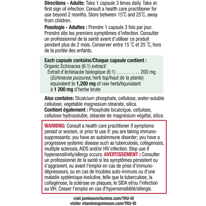 échinacée biologique à puissance élevée 1 200 mg