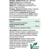 Comprimés à croquer de vitamine C 500 mg à saveur des bleuets sauvages