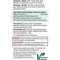 Comprimés de vitamine B12 à dégagement graduel 1 200 mcg