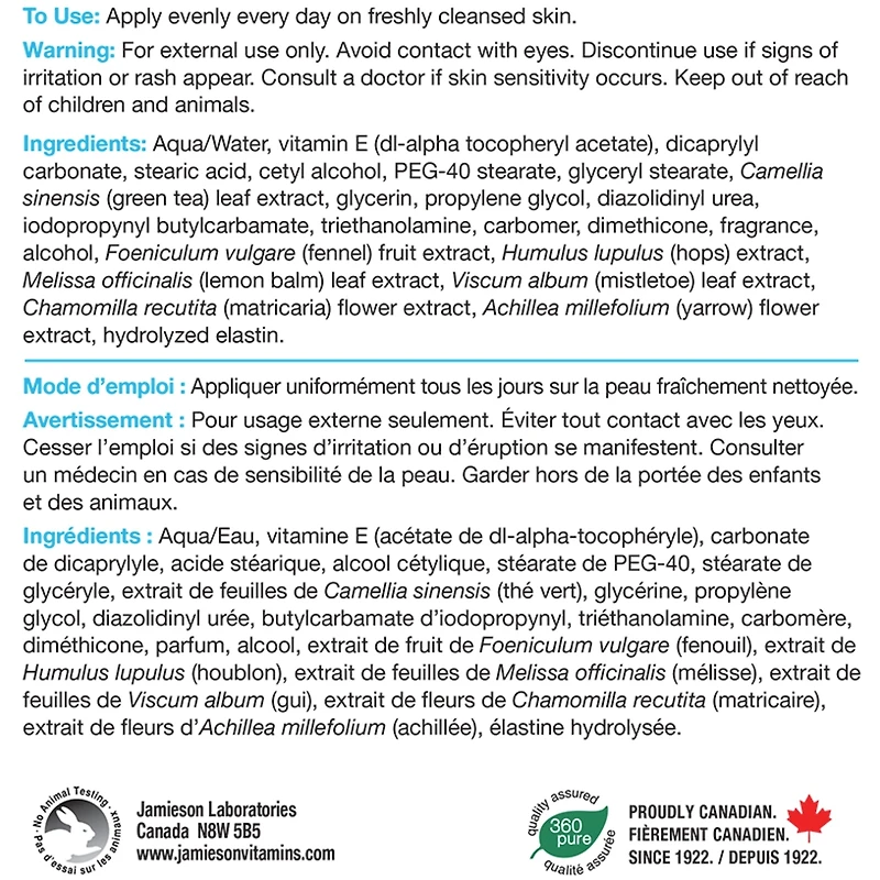 Jamieson ProVitamina™ Crème nourrissante ultra-hydratante
