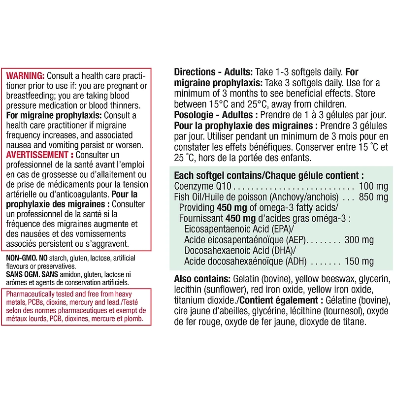 Jamieson CoQ10 100 mg avec Oméga-3 450 mg