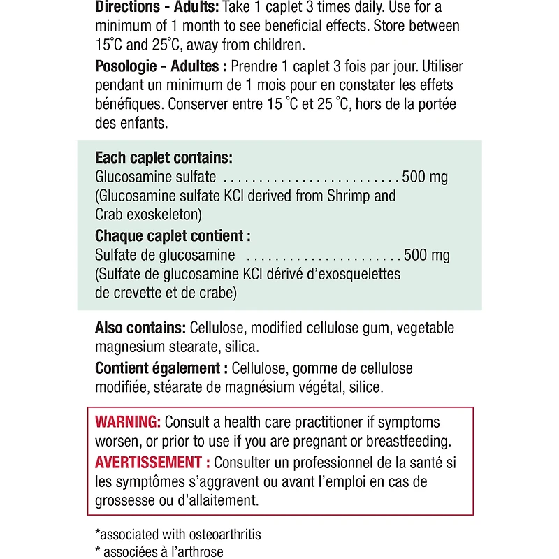 Glucosamine Sulfate Caplets 500 mg