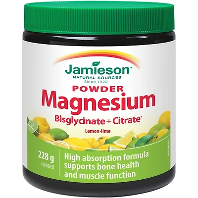 Magnesium Bisglycinate Plus Citrate Powder Lemon-Lime Flavour