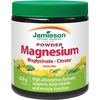 Magnésium Bisglycinate et Citrate Poudre Arôme Naturel de Citron-Lime