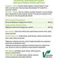 Magnésium Bisglycinate et Citrate Poudre Arôme Naturel de Citron-Lime